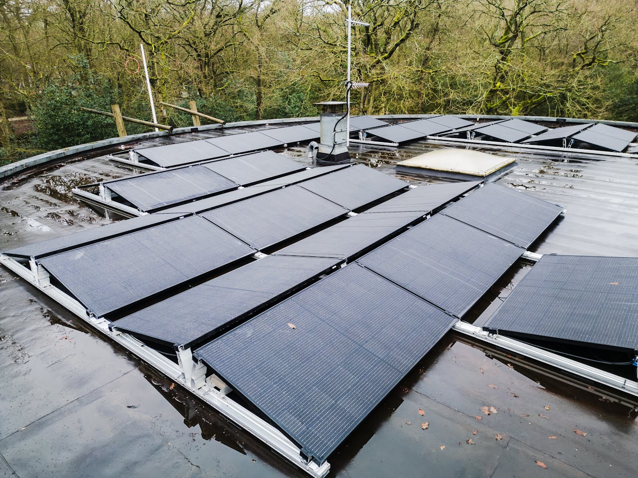 Crafting Captivating Headlines: Your awesome post title goes here Rooftop solar panels in a natural setting, showcasing renewable energy solutions.